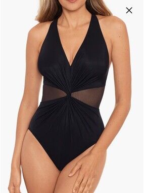 Miraclesuit Illusionist Wrapture 1 Piece Swimsuit Size 12 NWOT